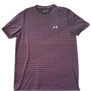 Under Armour Mens XL Purple Short Sleeve Golf Workout Gym Active Heatgear Tee